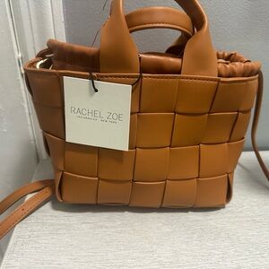 Rachel Zoe Tan Mini Woven Leather Bag